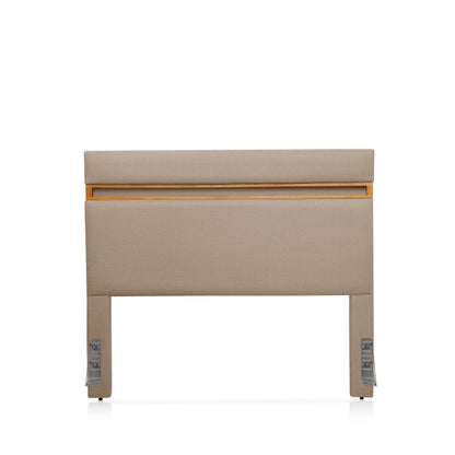 Cabeceira Casal Estofada Mira 140 cm - Mel c/ Linho Bege