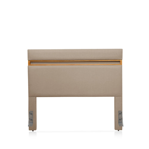 Cabeceira Casal Estofada Mira 140 cm - Mel c/ Linho Bege