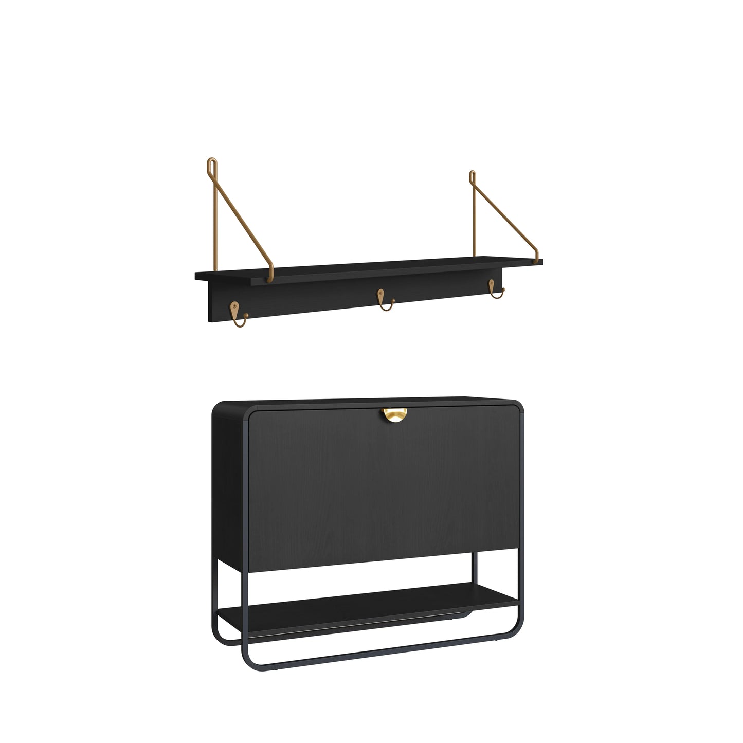 Conjunto Sapateira 1 Porta com Prateleira 3 Guanchos Dunna