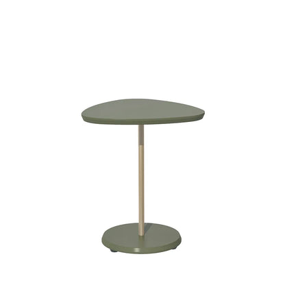 Mesa Lateral Triangular para Sala Lyra 60 cm - Menta c/ Dourado
