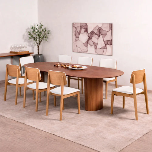 Conjunto de Jantar Mesa Orgânica 8 Cadeiras Gaya
