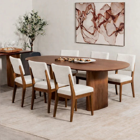 Conjunto de Jantar Mesa Orgânica Gaya 6 Cadeiras Ella