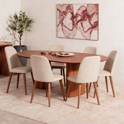 Conjunto de Jantar Mesa Orgânica Gaya 6 Cadeiras New Drop