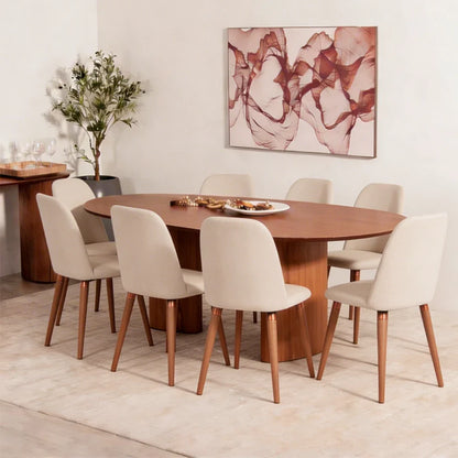 Conjunto de Jantar Mesa Orgânica Gaya 8 Cadeiras New Drop