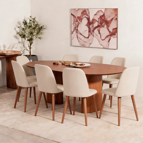 Conjunto de Jantar Mesa Orgânica Gaya 8 Cadeiras New Drop