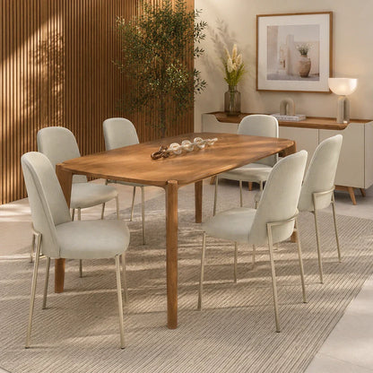 Conjunto de Jantar Mesa Retangular Harmony 6 Cadeiras Lucille