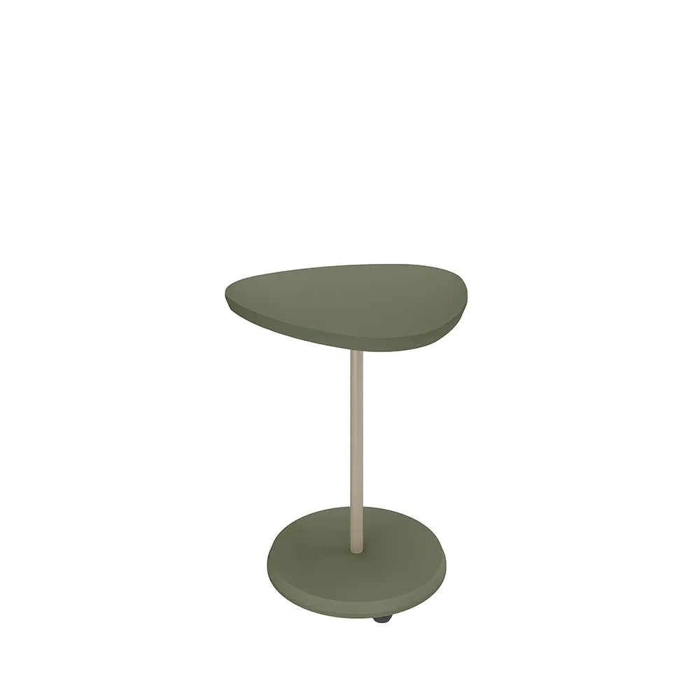 Mesa Lateral Triangular para Sala Lyra 54 cm - Menta c/ Dourado