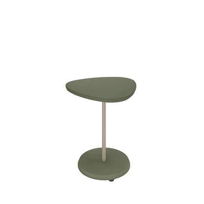 Mesa Lateral Triangular para Sala Lyra 54 cm - Menta c/ Dourado