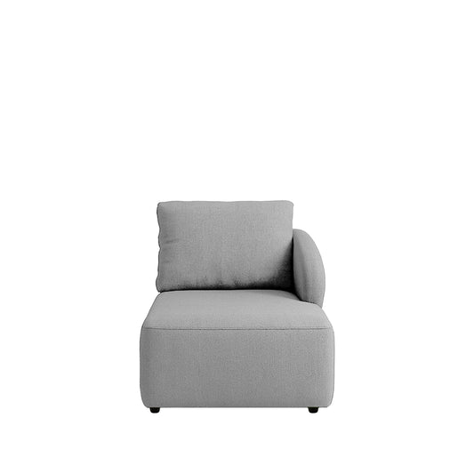 Módulo Sofá com Chaise e Braço Direito 1 Lugar Mood 97 cm - Linho Cinza