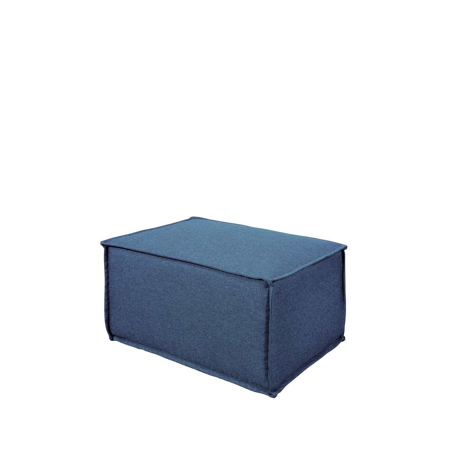 Puff Modular Estofado Freddo 80 cm - Linho Texturizado Azul