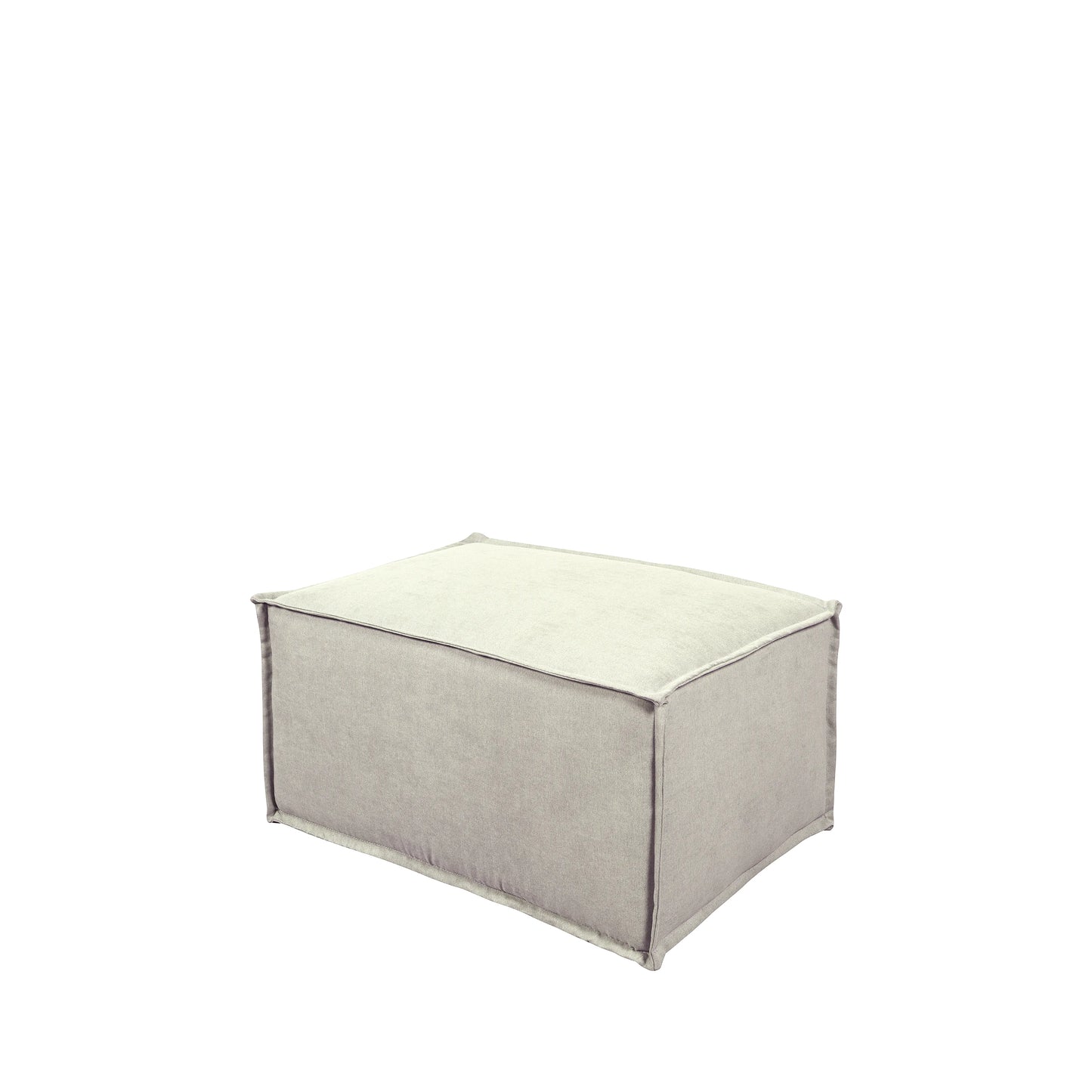 Puff Modular Estofado Freddo 80 cm - Linho Texturizado Bege