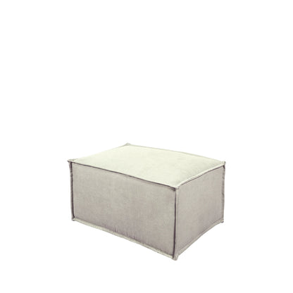 Puff Modular Estofado Freddo 80 cm - Linho Texturizado Bege