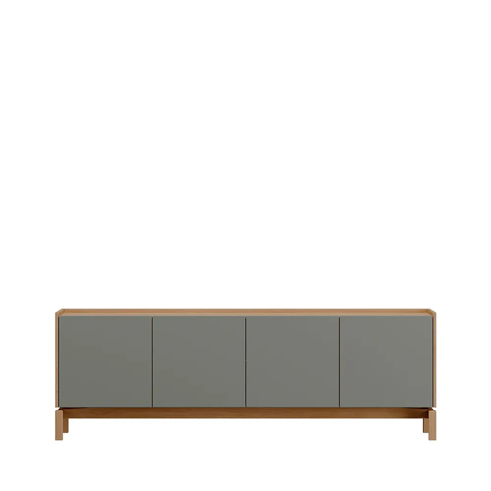 Rack para TV Até 50” 2 Portas 2 Gavetas Amsterdã 180 cm - Natural c/ Verde