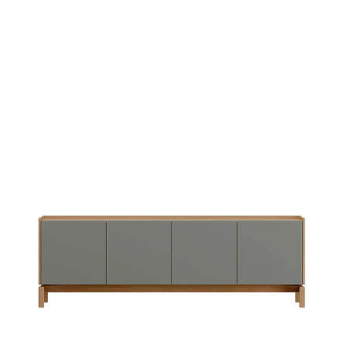 Rack para TV Até 50” 2 Portas 2 Gavetas Amsterdã 180 cm - Natural c/ Verde