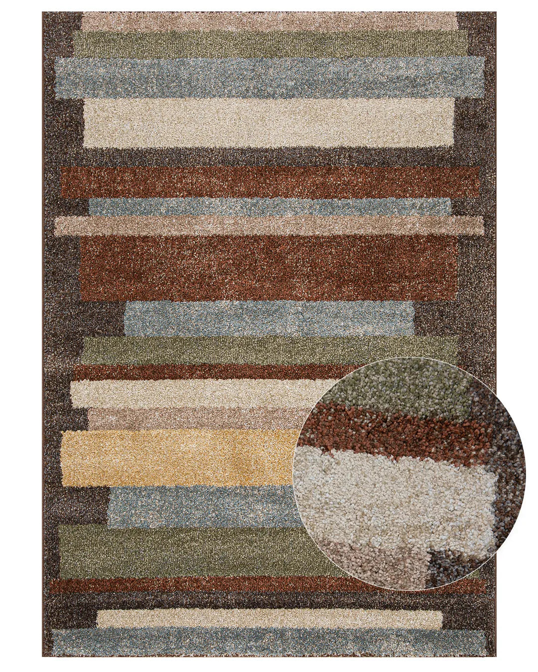 Tapete Egípcio para Sala e Quarto Talon 300 x 400 cm - Geométrico Chumbo c/ Terracota - Azul