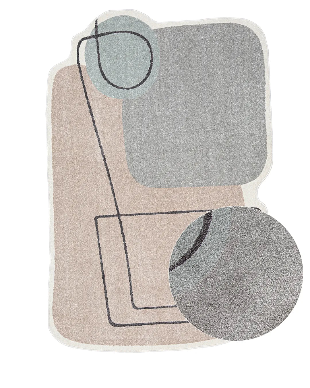 Tapete Orgânico Egípcio para Sala e Quarto Elyon 240 x 300 cm - Rosa c/ Cinza