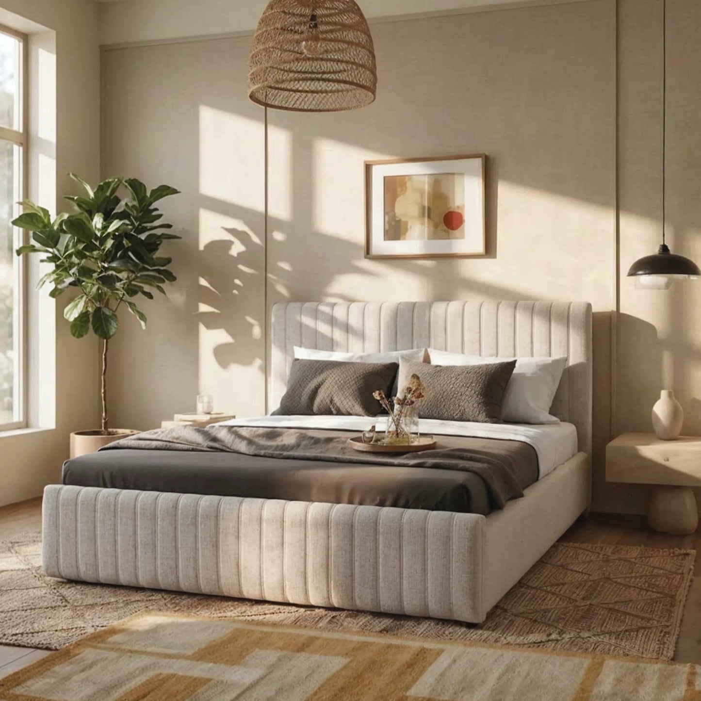 Cama Estofada Queen com Cabeceira Louise
