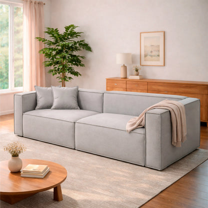 Sofá 4 Lugares Freddo 250 cm - Linho Texturizado Cinza