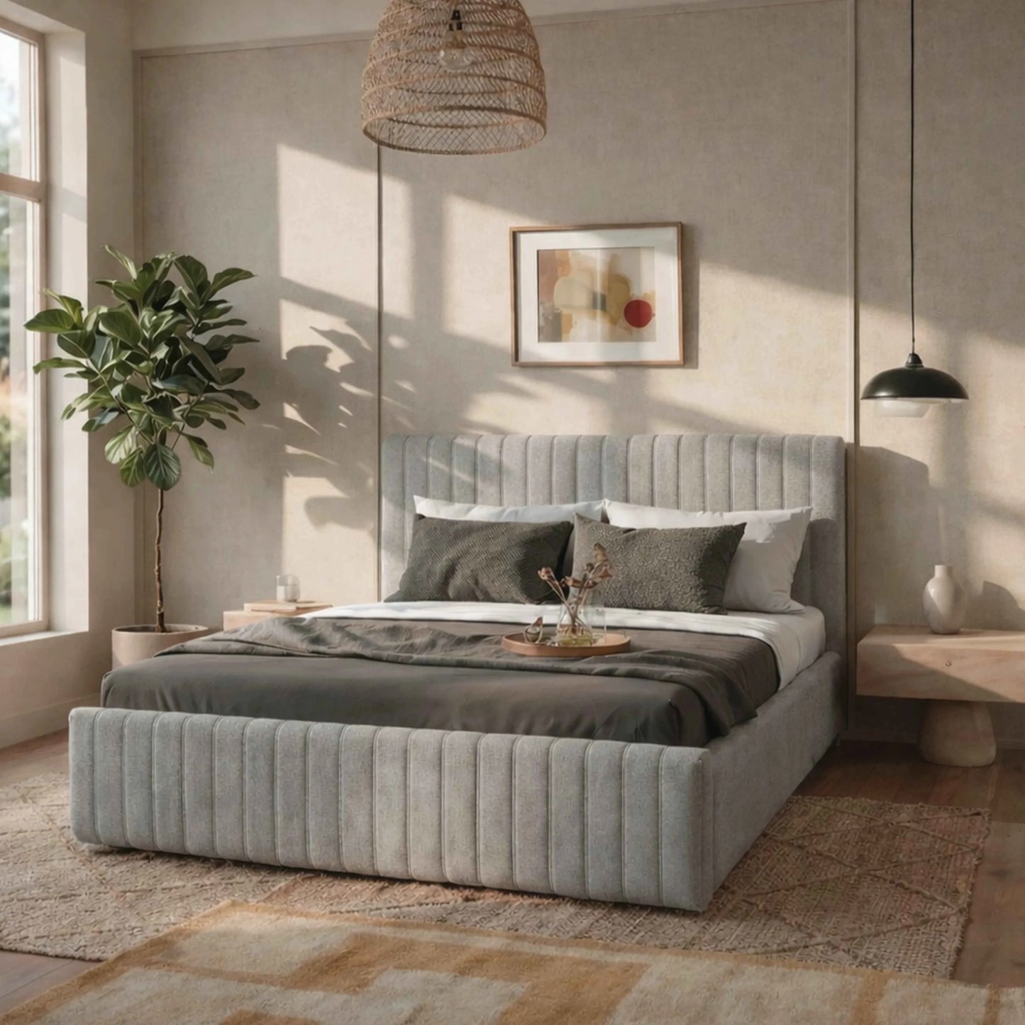 Cama Estofada Queen com Cabeceira Louise