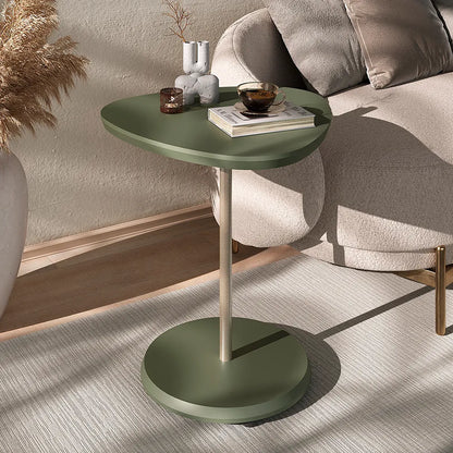 Mesa Lateral Triangular para Sala Lyra 54 cm - Menta c/ Dourado