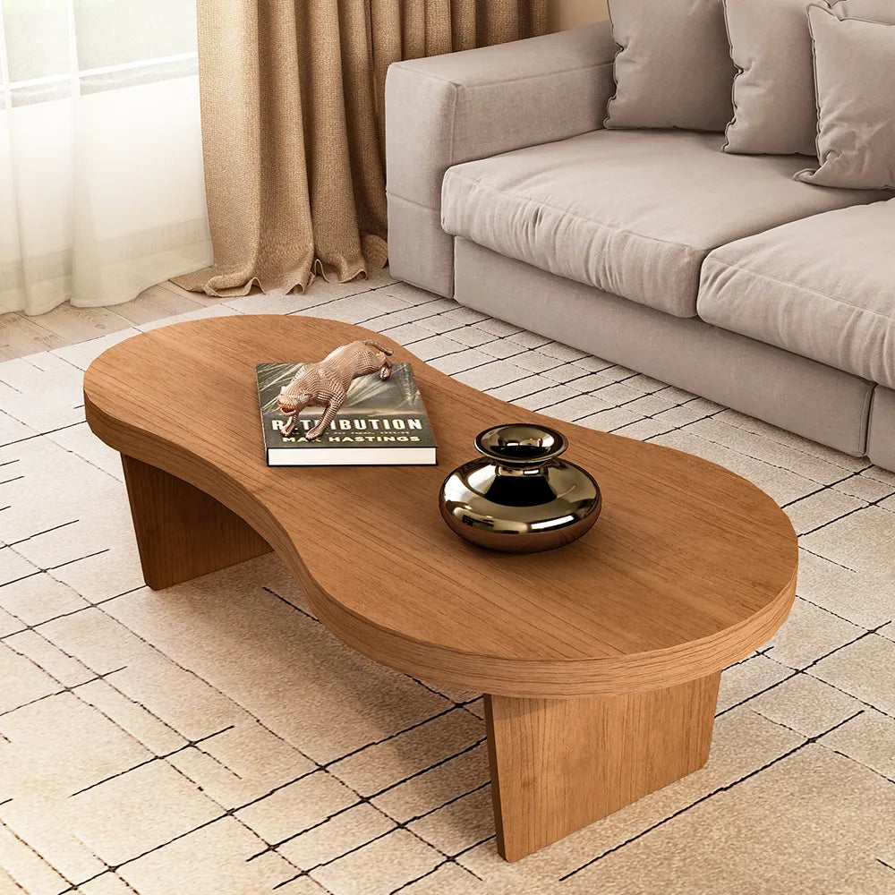 Mesa de Centro Orgânica para Sala Luna 120 cm - Mel