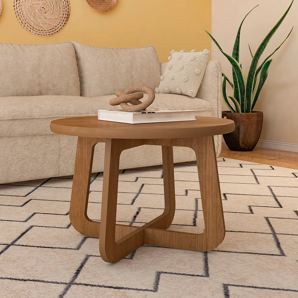 Mesa de Centro Redonda para Sala Esfera 59 cm - Mel