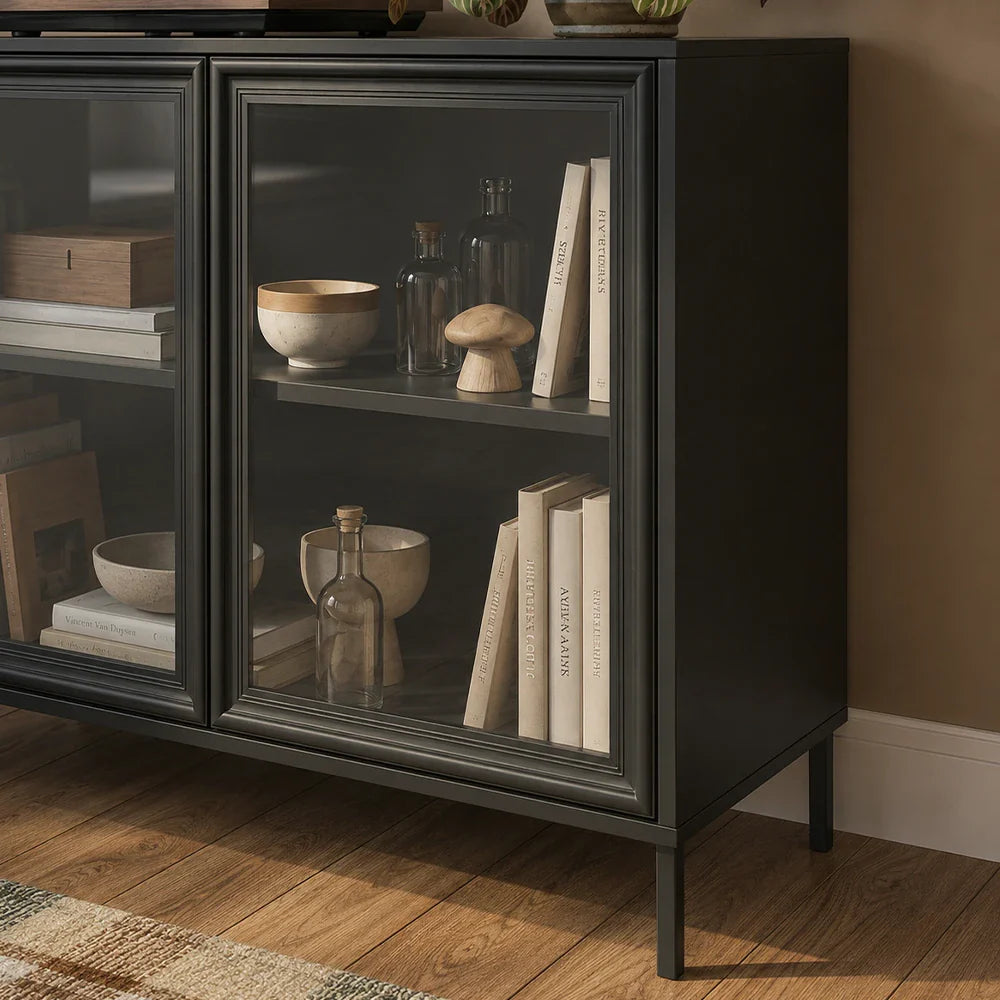 Buffet 2 Portas com Vidro Vitria 91 cm