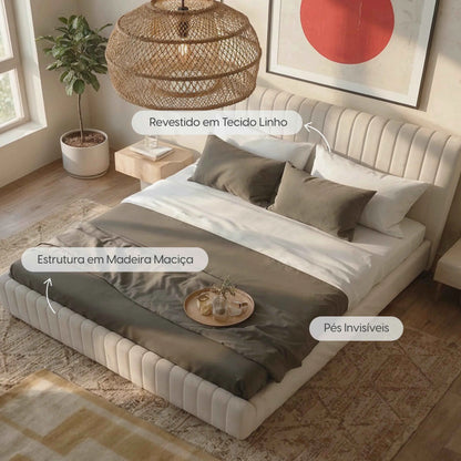 Cama Estofada Queen com Cabeceira Louise