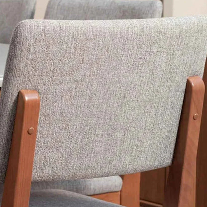 Conjunto de Jantar Mesa Orgânica Gaya 6 Cadeiras Ella - Natural c/ Mescla Cinza
