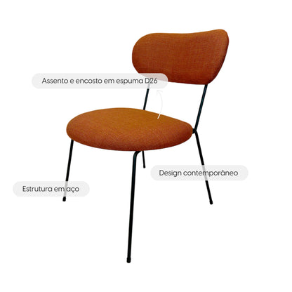 Poltrona de Aço Estofada Liri