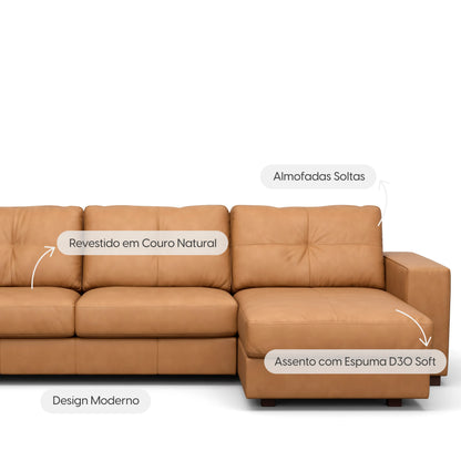 Sofá 5 Lugares com Chaise Lado Direito Avalon 296 cm