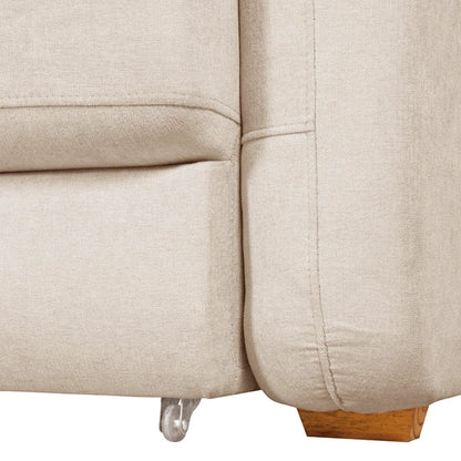 Sofá Cama Retrátil e Reclinável 4 Lugares Hudson 270 cm - Linho Texturizado Bege