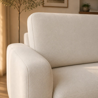 Sofá 4 Lugares Capri 230 cm - Linho Texturizado Bege c/ Natural