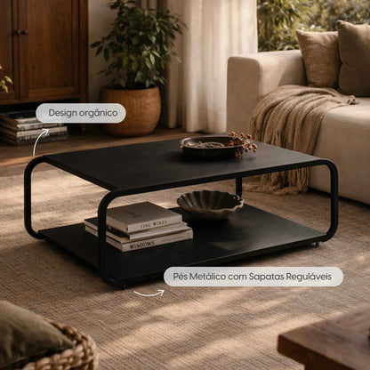 Mesa de Centro Retangular Dunna 80 cm