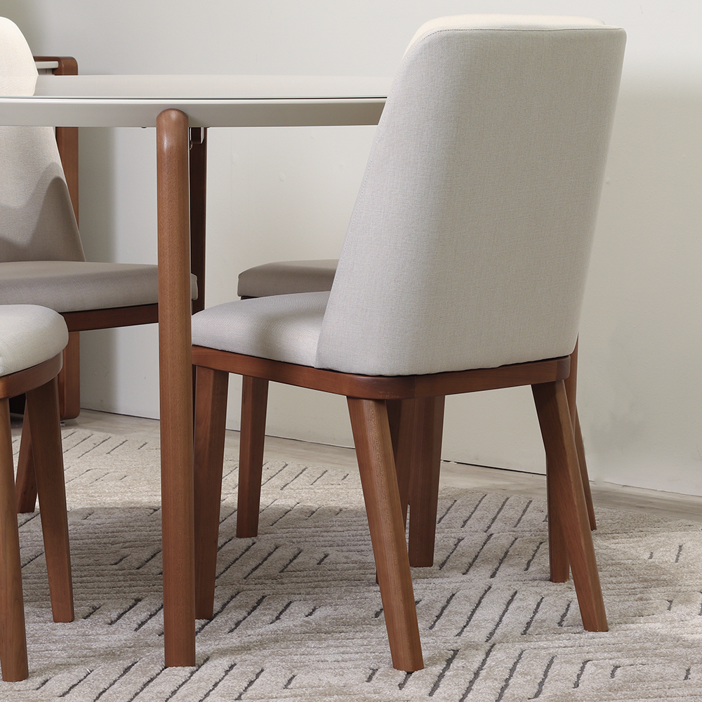 Conjunto de Jantar Mesa Redonda com Vidro Donatella 4 Cadeiras Kalina