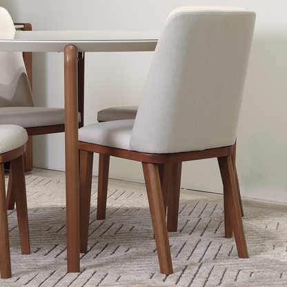 Conjunto de Jantar Mesa Redonda com Vidro Donatella 4 Cadeiras Kalina