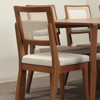 Conjunto de Jantar Mesa Retangular Harmony 8 Cadeiras Saga