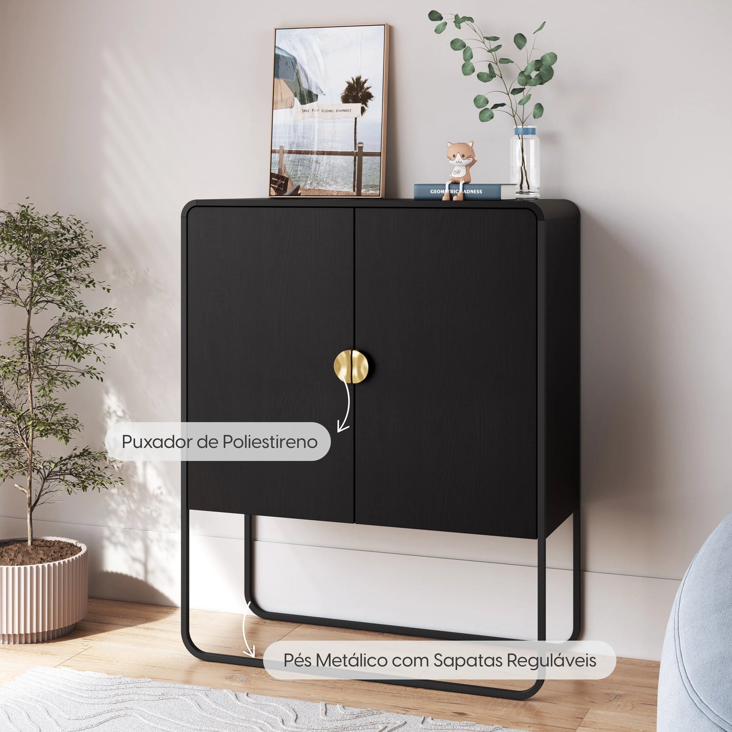 Balcão Buffet 2 Portas Dunna 90 cm