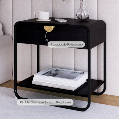 Mesa de Cabeceira com 1 Gaveta Dunna 60 cm