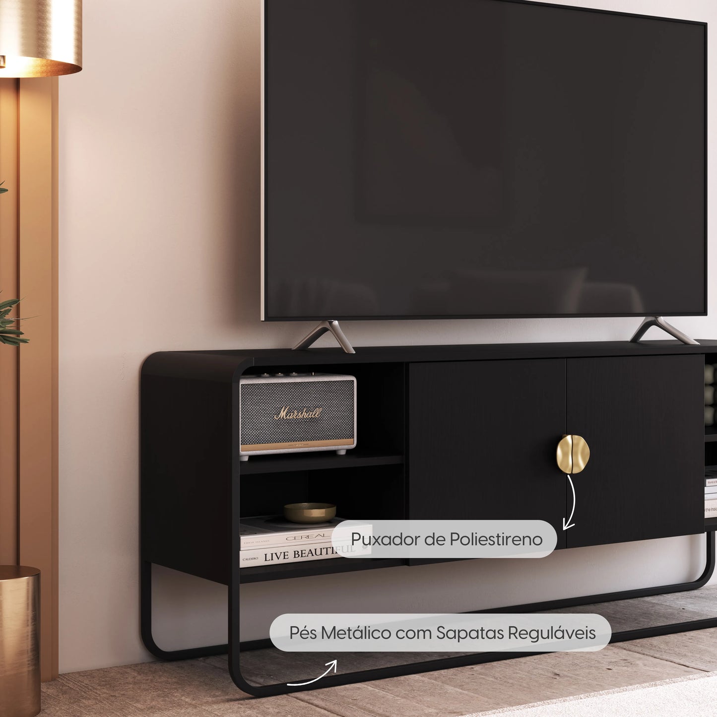 Rack para TV Até 55" 2 Portas Dunna 150 cm
