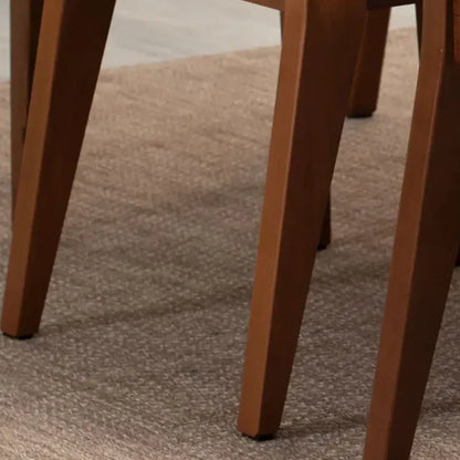 Conjunto de Jantar Mesa Orgânica Gaya 6 Cadeiras Saga - Natural c/ Caramelo