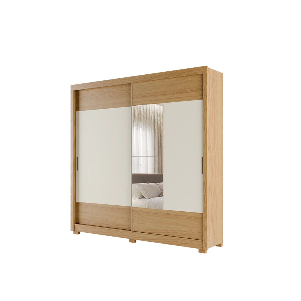 Guarda-Roupa Casal com Espelho 2 Portas de Correr 6 Gavetas Soho 240 cm