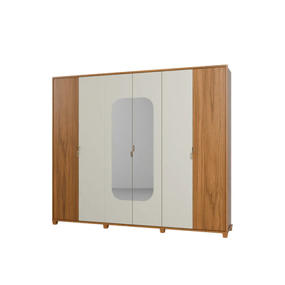 Guarda-Roupa Casal com Espelho 6 Portas 6 Gavetas 100% MDF Dayton 275 cm