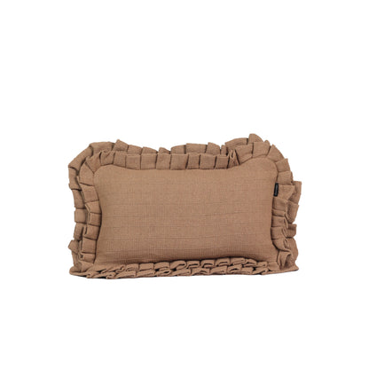 Almofada Baguete Plissê 50 x 30 cm - Caramelo