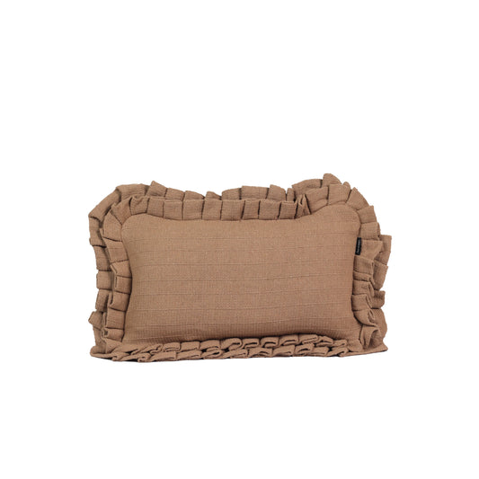Almofada Baguete Plissê 50 x 30 cm - Caramelo