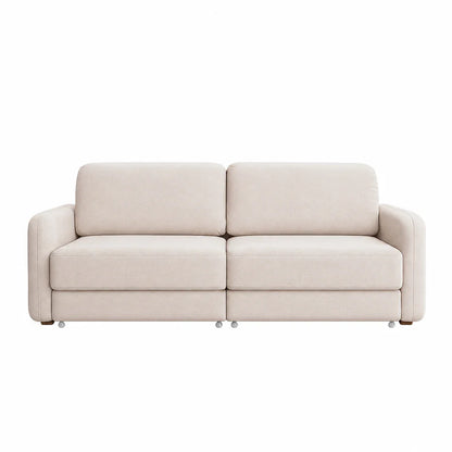 Sofá Cama Retrátil e Reclinável 4 Lugares Hudson 270 cm - Linho Texturizado Bege