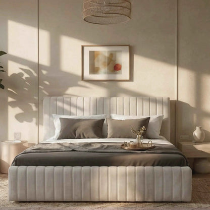 Cama Estofada King com Cabeceira Louise