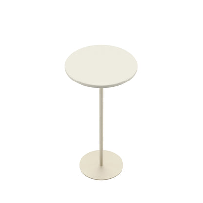 Conjunto de 2 Mesas Laterais Redonda Orb - Off White c/ Champanhe