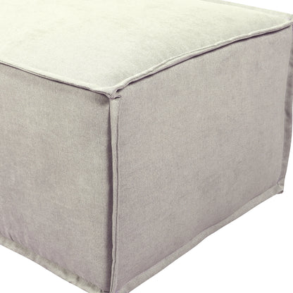 Puff Modular Estofado Freddo 80 cm - Linho Texturizado Bege
