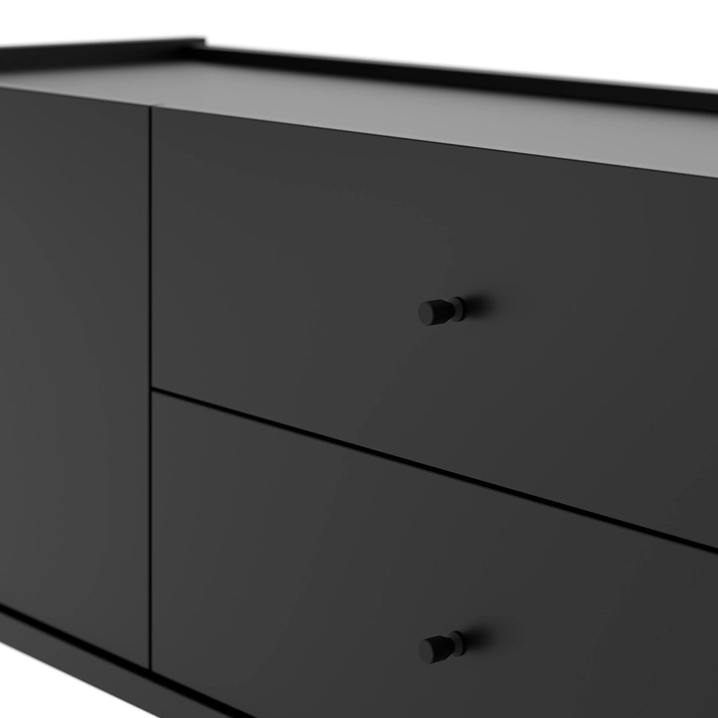 Rack para TV Até 75" 2 Gavetas 2 Portas Jasper 185 cm - Preto Fosco